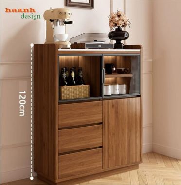 Tủ lưu trữ phòng ăn gỗ công nghiệp nhiều ngăn - TDN 005