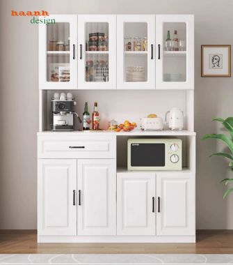 Tủ lưu trữ phòng ăn màu trắng nhiều tầng - TDN 006
