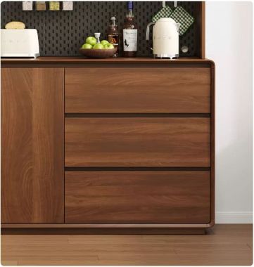 Tủ Đựng Đồ Phòng Bếp Veneer Óc Chó Cho Nhà Hiện Đại-TLT 012