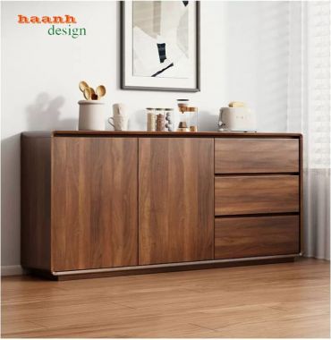 Tủ Đựng Đồ Phòng Bếp Veneer Óc Chó Cho Nhà Hiện Đại-TLT 012