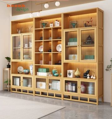Tủ trang trí phòng khách mô-đun cánh kính - TPK 018