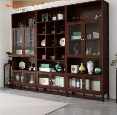 Tủ trang trí phòng khách mô-đun cánh kính - TPK 018