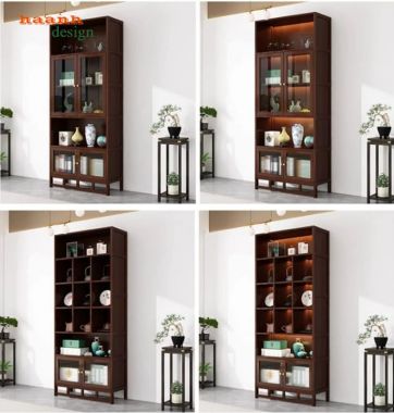 Tủ trang trí phòng khách mô-đun cánh kính - TPK 018