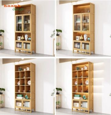 Tủ trang trí phòng khách mô-đun cánh kính - TPK 018