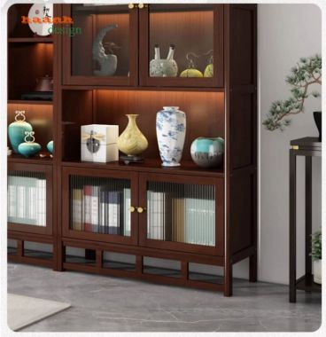 Tủ trang trí phòng khách mô-đun cánh kính - TPK 018