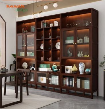 Tủ trang trí phòng khách mô-đun cánh kính - TPK 018
