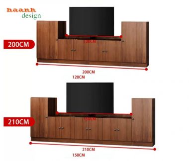 Tủ trang trí phòng khách gỗ công nghiệp kết hợp kệ TV - TPK 019