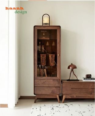 Mẫu Tủ Kệ Tivi Phòng Khách Gỗ Óc Chó Sang Trọng-TPK 017