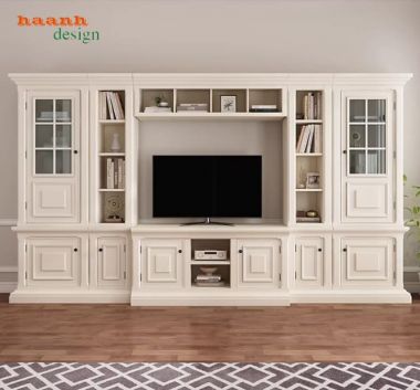Tủ kệ gỗ phòng khách hiện đại kết hợp kệ tivi và tủ rượu đẹp-TPK 014