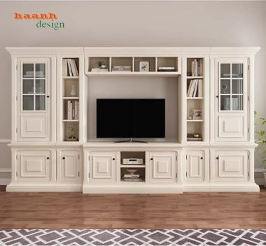 Tủ kệ gỗ phòng khách hiện đại kết hợp kệ tivi và tủ rượu đẹp-TPK 014