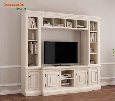 Tủ kệ gỗ phòng khách hiện đại kết hợp kệ tivi và tủ rượu đẹp-TPK 014