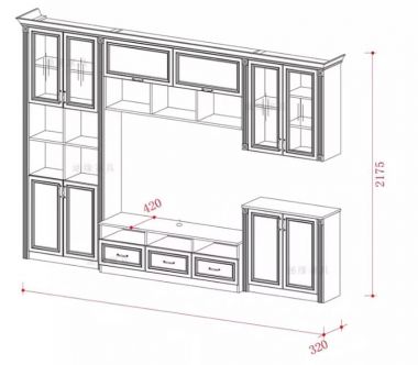Mẫu tủ tường bằng gỗ phòng khách đẹp xu hướng mới-TPK 013