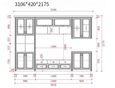 Mẫu tủ tường bằng gỗ phòng khách đẹp xu hướng mới-TPK 013