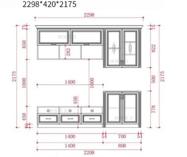 Mẫu tủ tường bằng gỗ phòng khách đẹp xu hướng mới-TPK 013