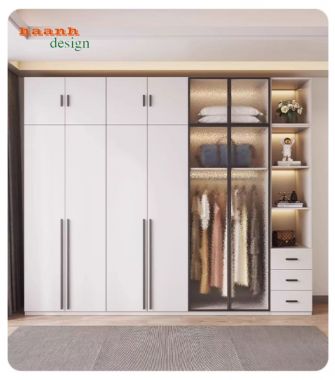 Tủ quần áo gỗ cánh kính – Xu hướng nội thất 2026-TCK 009