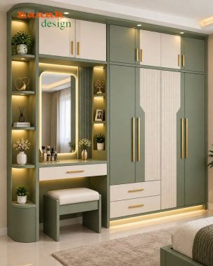 Tủ quần áo kết hợp bàn trang điểm hiện đại - TAH 019