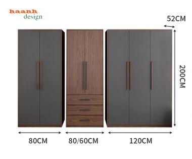 Tủ áo gỗ công nghiệp phong cách hiện đại và tiện ích TAH 001