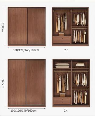 Tủ Quần Áo Gỗ Ép Hiện Đại Cửa Lùa Cao Cấp-TAH 017