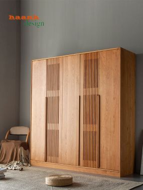 Tủ áo gỗ tự nhiên sản phẩm cho phòng ngủ gia đình TAH 002