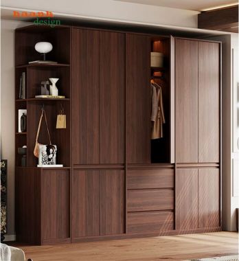 Tủ Quần Áo Gỗ Óc Chó Cao Cấp Thiết Kế Hiện Đại Tiện Nghi-TAH 013