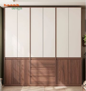Tủ Quần Áo Gỗ Óc Chó Cao Cấp Thiết Kế Hiện Đại Tiện Nghi-TAH 013