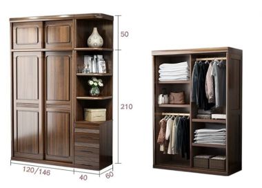 Tủ quần áo gỗ óc chó-TAH 015