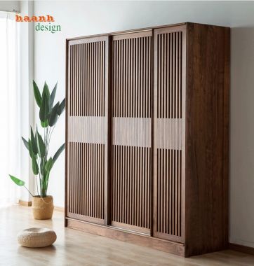 Tủ áo gỗ tự nhiên phong cách hiện đại TAH001