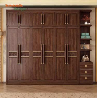 Tủ quần áo phòng ngủ gỗ sồi tự nhiên đẹp, hiện đại gia đình-TAH 010