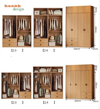 Tủ quần áo trẻ em gỗ công nghiệp nhiều khoang - TEE 007