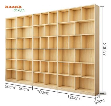Tủ sách gỗ công nghiệp dạng ô mở linh hoạt - THS 012
