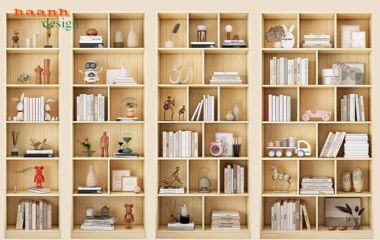 Tủ sách gỗ công nghiệp dạng ô mở linh hoạt - THS 012
