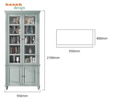 Tủ sách có cửa kính – Lựa chọn hoàn hảo cho phòng làm việc-THS 007