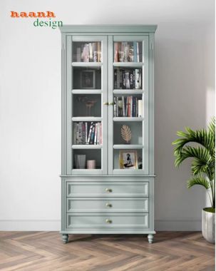 Tủ sách có cửa kính – Lựa chọn hoàn hảo cho phòng làm việc-THS 007