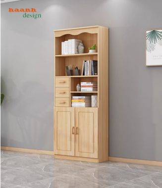 Lý do bạn nên chọn mẫu tủ sách gia đình bằng gỗ sồi ghép thanh-THS 006