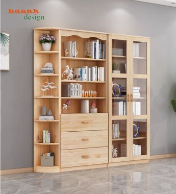 Lý do bạn nên chọn mẫu tủ sách gia đình bằng gỗ sồi ghép thanh-THS 006