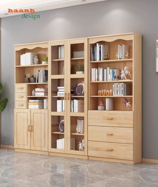 Lý do bạn nên chọn mẫu tủ sách gia đình bằng gỗ sồi ghép thanh-THS 006