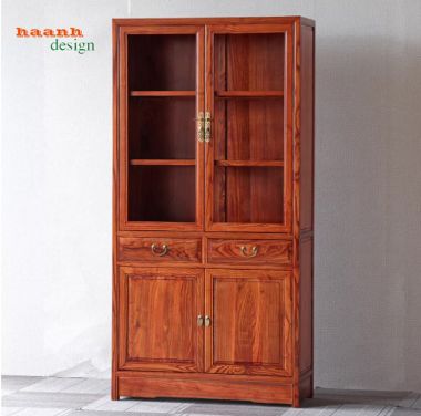 Mẫu tủ sách đẹp giả cổ Trung Quốc tinh xảo và đẳng cấp-TSC 008