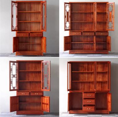 Mẫu tủ sách đẹp giả cổ Trung Quốc tinh xảo và đẳng cấp-TSC 008