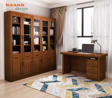 Tủ đựng sách bằng gỗ sơn PU Inchem cao cấp thiết kế Trung Hoa-TSC 007
