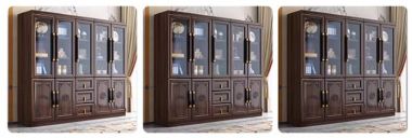 Tủ đựng sách bằng gỗ tự nhiên thiết kế cánh chạm tinh xảo-TSC 005