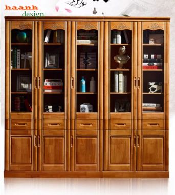 Tủ đựng sách bằng gỗ sơn PU Inchem cao cấp thiết kế Trung Hoa-TSC 007