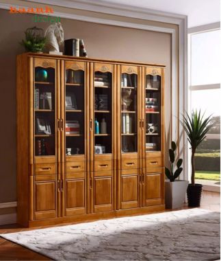 Tủ đựng sách bằng gỗ sơn PU Inchem cao cấp thiết kế Trung Hoa-TSC 007