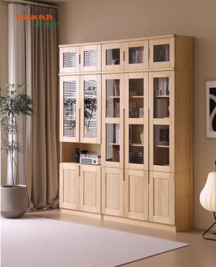 Mẫu tủ sách gỗ đẹp cho phòng làm việc gia đình hiện đại-THS 017