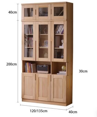 Mẫu tủ sách gỗ đẹp cho phòng làm việc gia đình hiện đại-THS 017