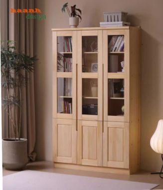 Mẫu tủ sách gỗ đẹp cho phòng làm việc gia đình hiện đại-THS 017