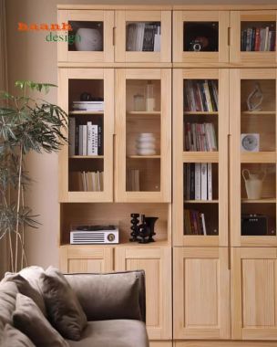 Mẫu tủ sách gỗ đẹp cho phòng làm việc gia đình hiện đại-THS 017
