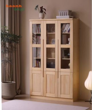 Mẫu tủ sách gỗ đẹp hiện đại cho phòng làm việc gia đình-THS 015