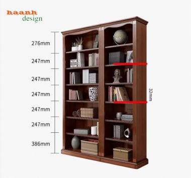 Tủ để sách bằng gỗ cao cấp cho không gian làm việc tại nhà-THS 018