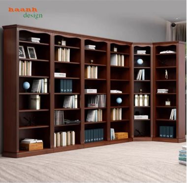 Tủ để sách bằng gỗ cao cấp cho không gian làm việc tại nhà-THS 018