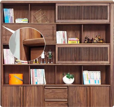 Tủ sách gia đình phong cách hiện đại từ gỗ óc chó cao cấp-THS 016